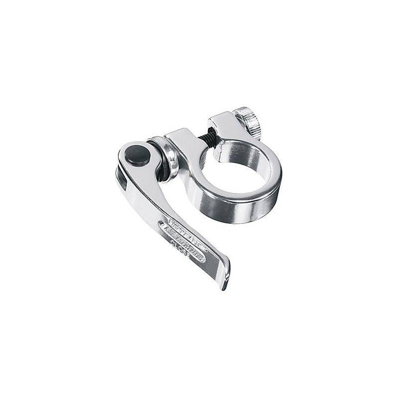 Ergotec Zadelpenklem SCQ-050 Ø34,9 mm met snelspanner, zilverkleurige fietsaccessoire voor het vastzetten van de zadelpen