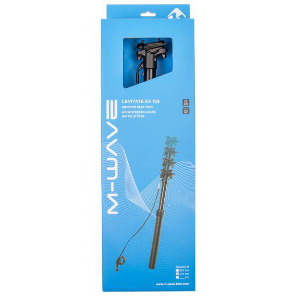 M-Wave Dropper Zadelpen Levitate Ex, verstelbare hoogte 0-125 mm, Ø30.9 mm, voor mountainbikes en racefietsen