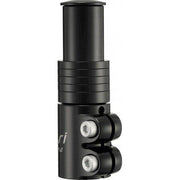 Satori Ahead stuurpen-adapter Up-4 met spacers in mat zwart, geschikt voor fietsaccessoires en stuurverstelling.