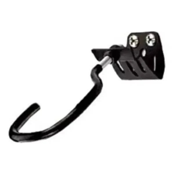 Icetoolz Wielophanghaak P655N voor fietsophangsystemen, zwart metalen haak met bevestigingspunten, geschikt voor fietsopslag.
