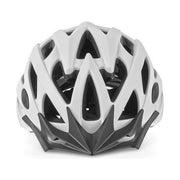 Witte Polisport Twig fietshelm met mat carbon afwerking en aerodynamisch ontwerp, zichtbaar van voren met ventilatiegaten