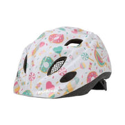 Witte Polisport Lolipops XS fietshelm (48-52 cm) met In-Mold constructie en kleurrijke details, kindvriendelijk en veilig.