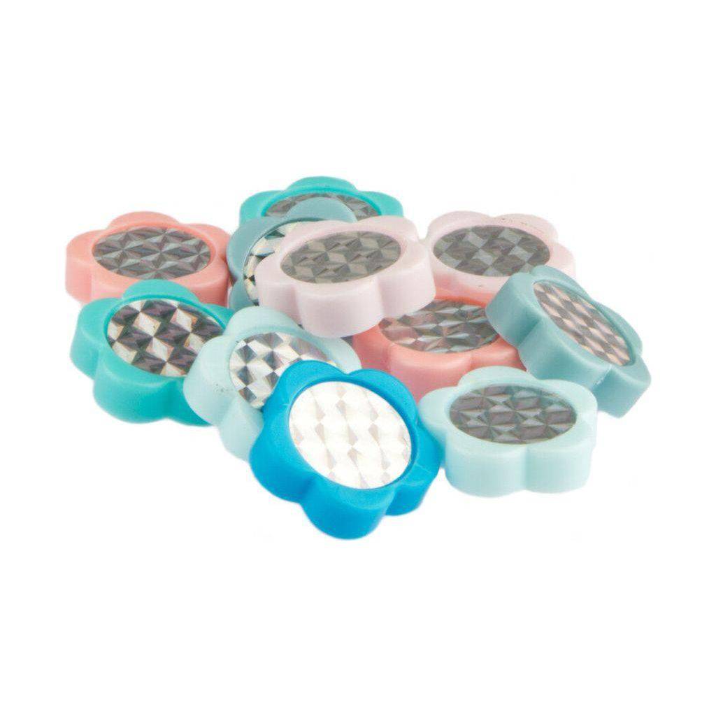 Diverse Pexkids Spaakkralen "Bloemetjes" in 4 kleuren, 12 stuks op kaart, kleurrijke accessoires voor knutselen en ontwerpen