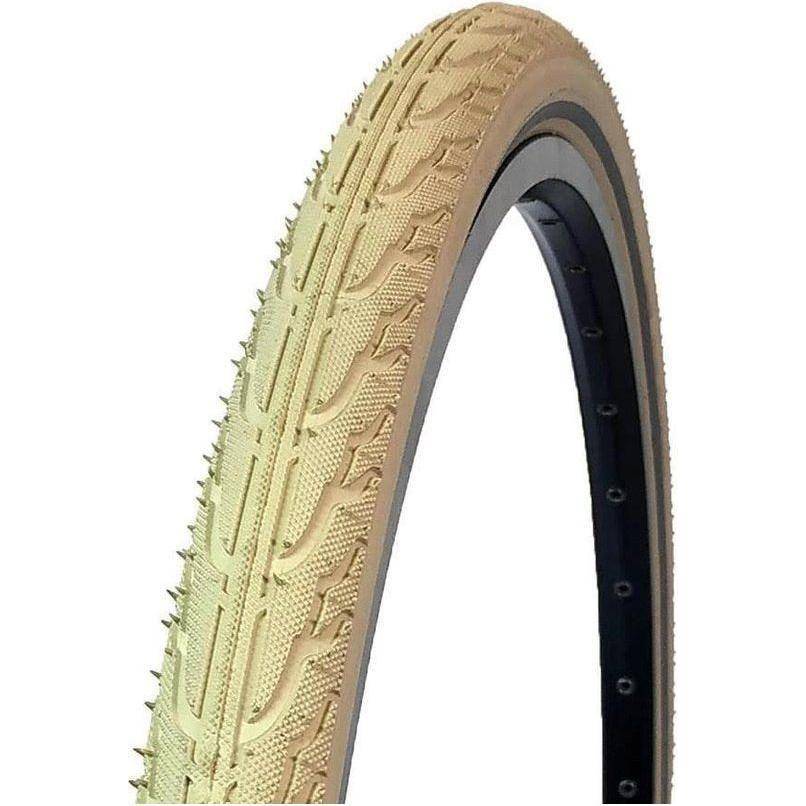 Vredestein Dynamic Tour 28 stadsfiets band met crème reflectie en profiel, geschikt voor comfortabel stadsgebruik.