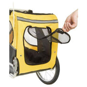 M-Wave hondenfietskar Pet Ride met raam en ventilatie, geschikt voor het vervoeren van honden tijdens het fietsen.