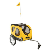 M-Wave hondenaanhanger Pet Ride voor hondenfietskarren, witte hondenwagen met grote ramen en zachte bekleding.