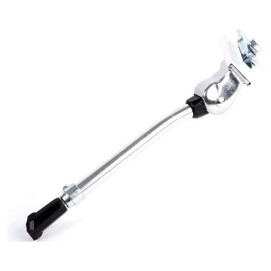 Aluminium chroom Mirage zijstandaard voor 20 tot 28 inch fietsen met 18 mm adapter, stabiel en duurzaam.