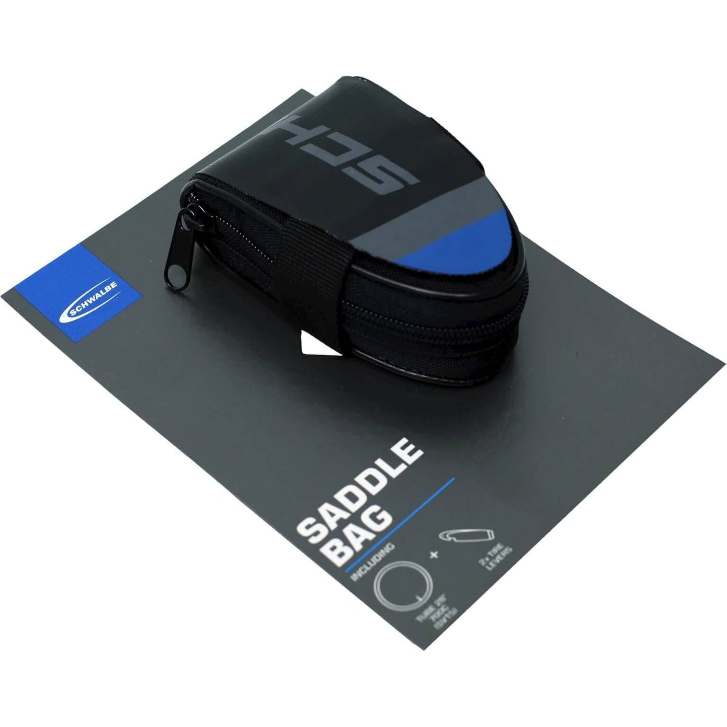 Zadeltas Schwalbe Zwart/Grijs Incl. Binnenband SV15 + 2 Bandenlichters - Le Coq Wielerartikelen