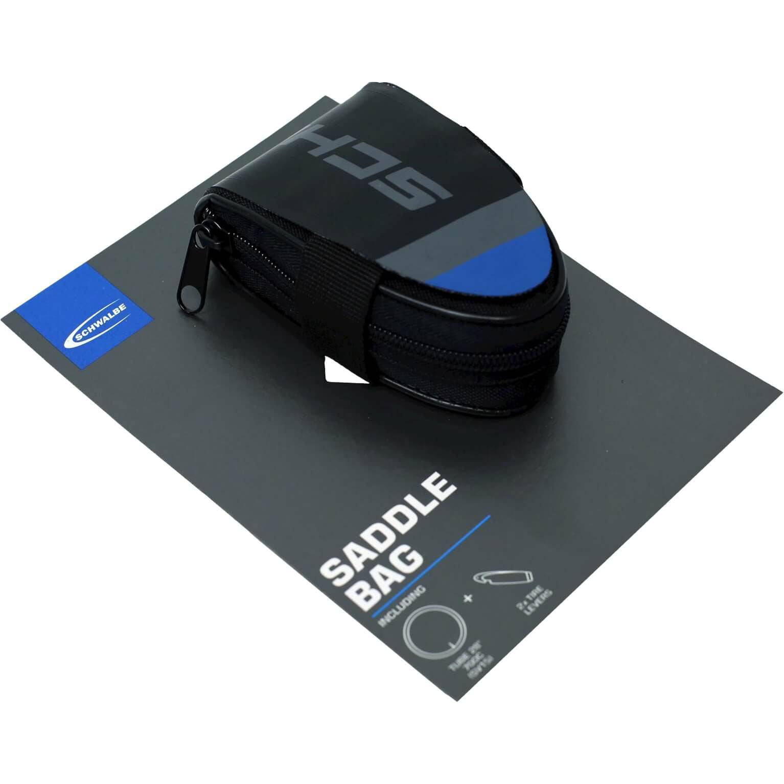 Zadeltas Schwalbe Zwart/Grijs Incl. Binnenband SV15 + 2 Bandenlichters - Le Coq Wielerartikelen