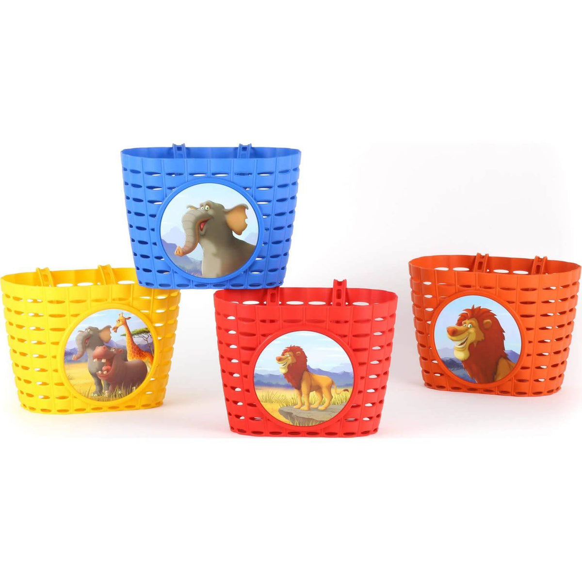 Breed Widek dierenrijk fietsmandje van PVC met dierenprint, geschikt als stevige fietskrat voor boodschappen en accessoires