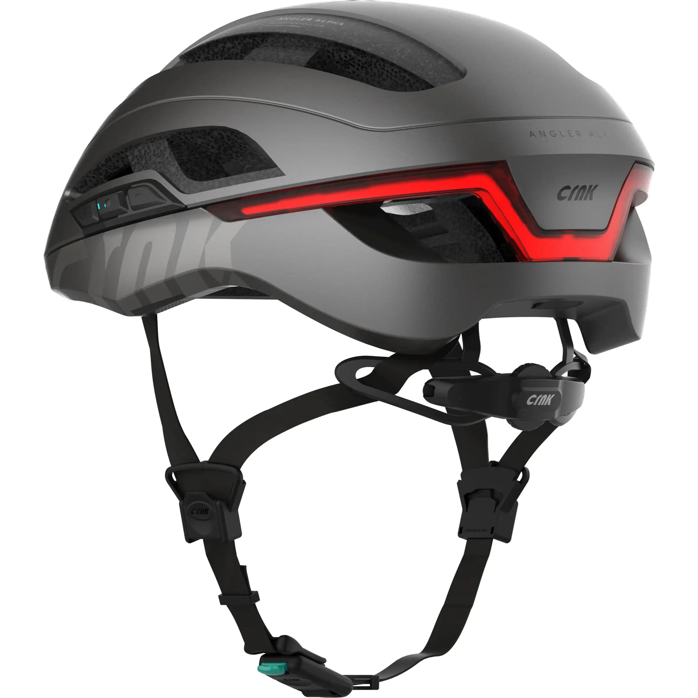 Crnk racefietshelm Angler met aerodynamisch ontwerp en ventilatieopeningen, geschikt voor wielrenners.