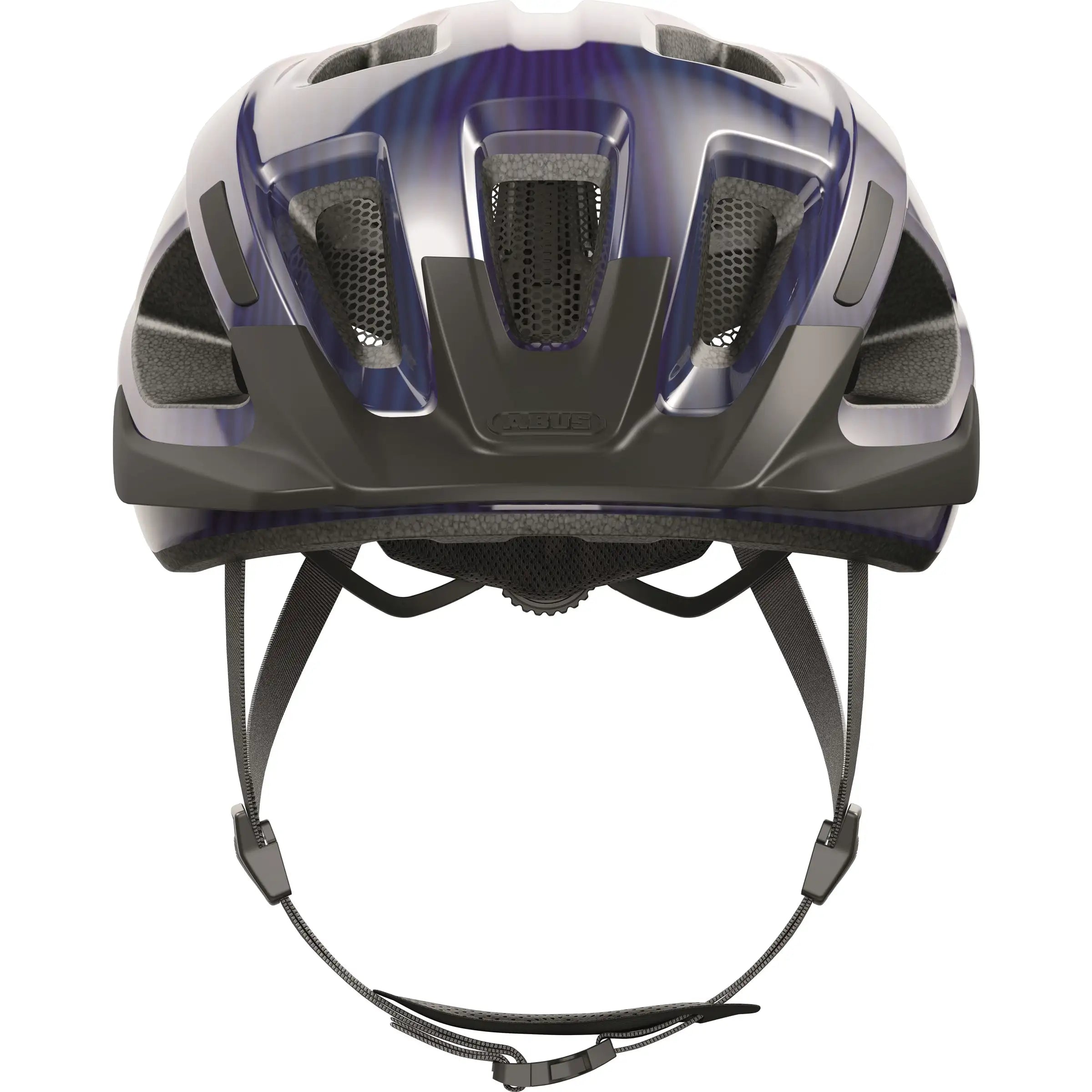 Abus Aduro 3.0 E-bike helm met ventilatiegaten en verstelbare spanbanden, ontworpen voor comfortabel en veilig fietsen.