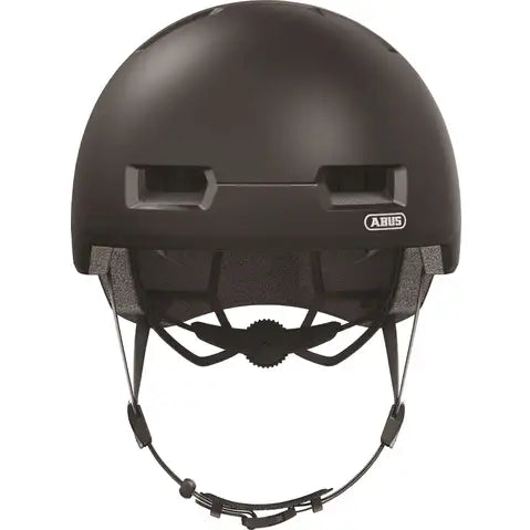 Abus Skurb Urban Safety MTB-helm met ventilerende buitenkant en verstelbare riem, ontworpen voor stads- en mountainbiketoepassingen