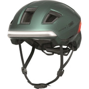 Abus Hyp-E Speed Pedelec fietshelm met geïntegreerde verlichting, zwart, lichte en aerodynamische helm voor snelle e-bikes.