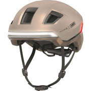 Abus Hyp-E slimme speed pedelec helm met geïntegreerde verlichting en ventilatie, ontworpen voor veilige fietsritten.