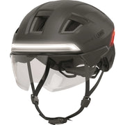 Abus Hyp-E Bl.ace speed pedelec helm met geïntegreerde verlichting, zwart, aerodynamisch ontwerp en veiligheidskenmerken