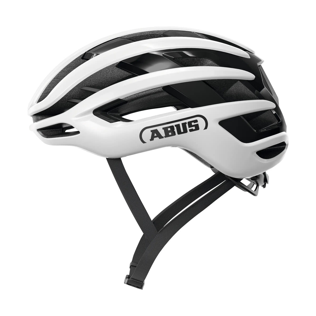 Abus Airbreaker 2.0 racefietshelm met ultralicht gewicht en ventilatie, zichtbaar op een fietser in actie
