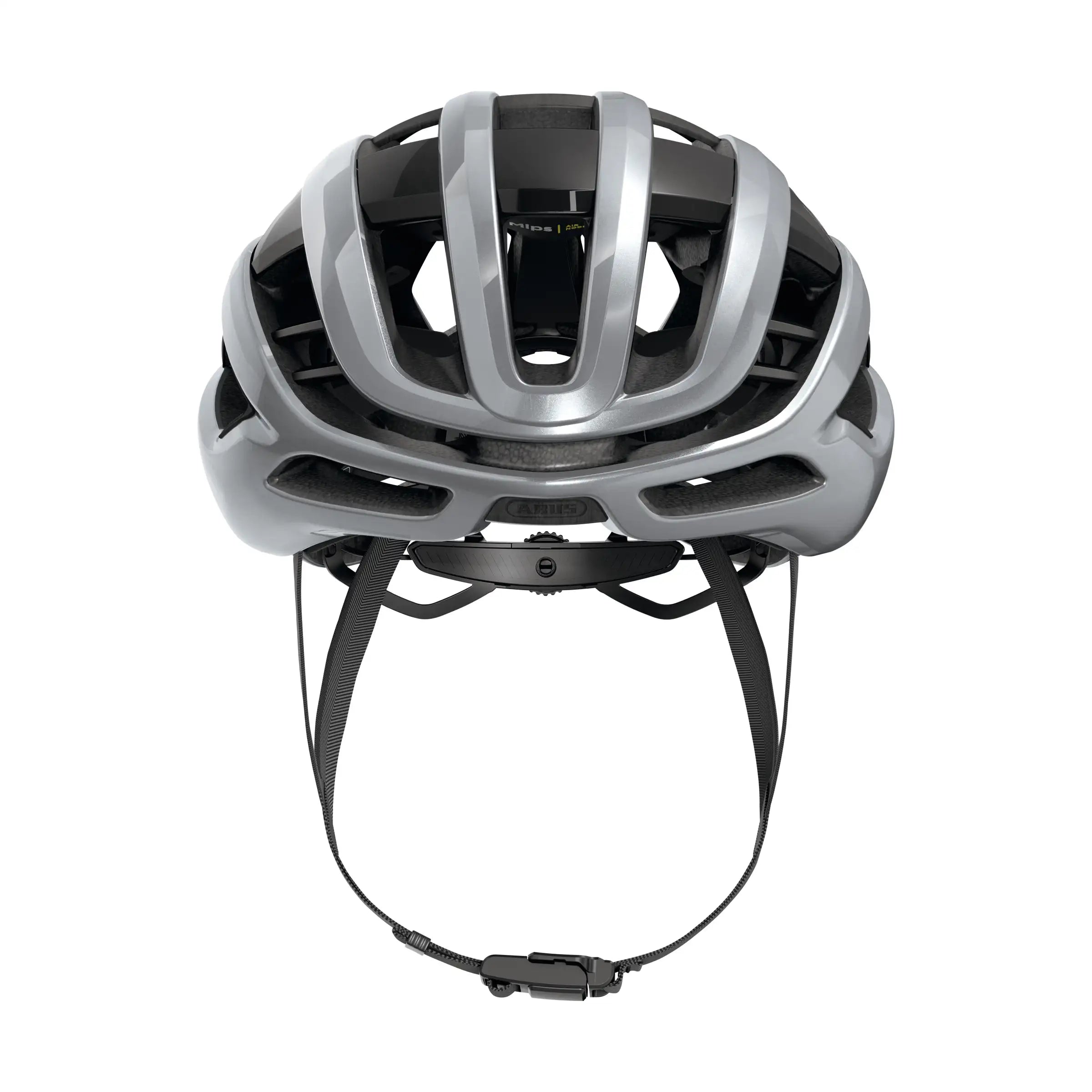 Abus Airbreaker 2.0 Mips racehelm met ultralicht gewicht en ventilatie voor racefietsers, zichtbaar van voren op de afbeelding