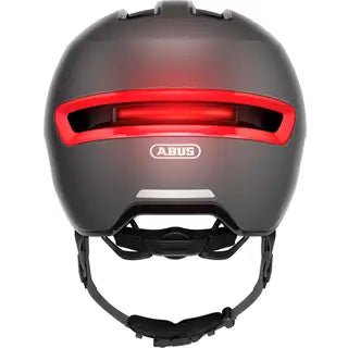 Abus E-bike helm Hud-Y, lichtgewicht fietshjelm met ventilatieroosters en verstelbare sluiting, geschikt voor elektrische fietsen.