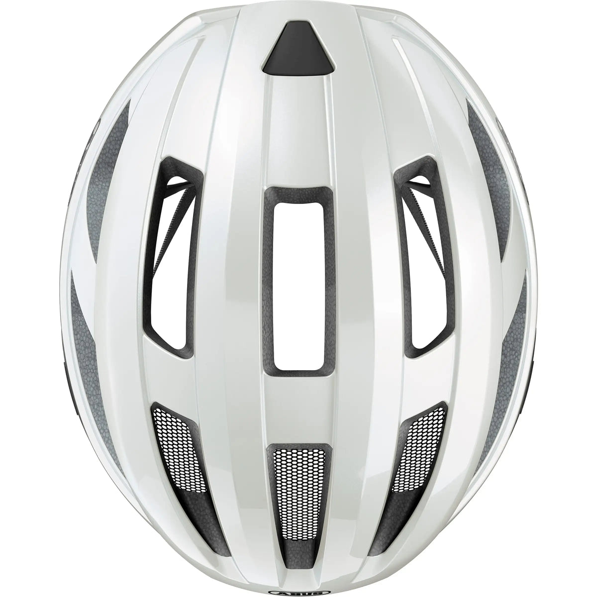 Abus Macator racefietshelm in pearl wit, sportieve instaphelm, maat 52-58 cm, licht en aerodynamisch, geschikt voor wielrennen