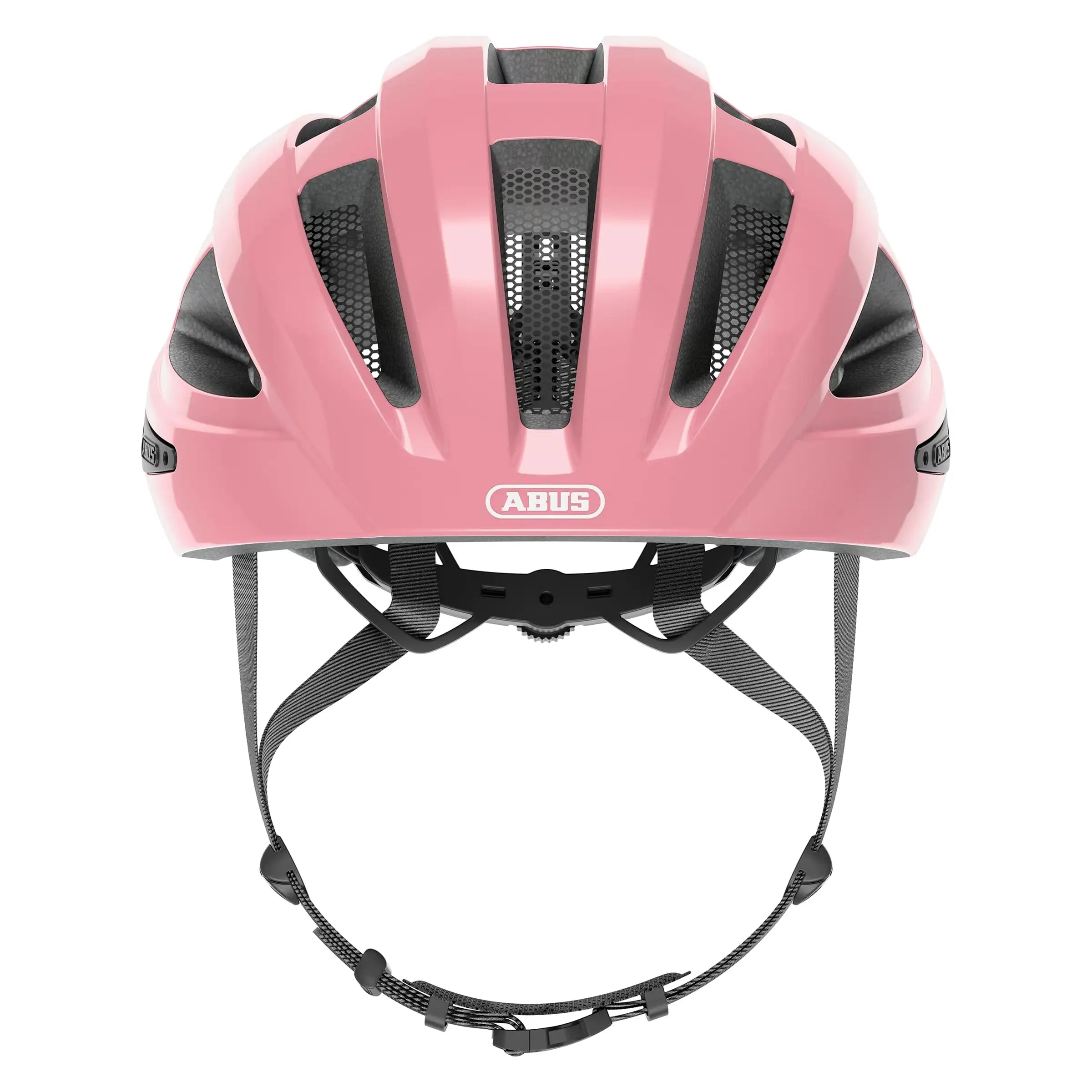 Abus Macator racefietshelm met goede ventilatie en sportief ontwerp, geschikt voor wielrenners en fietsers.