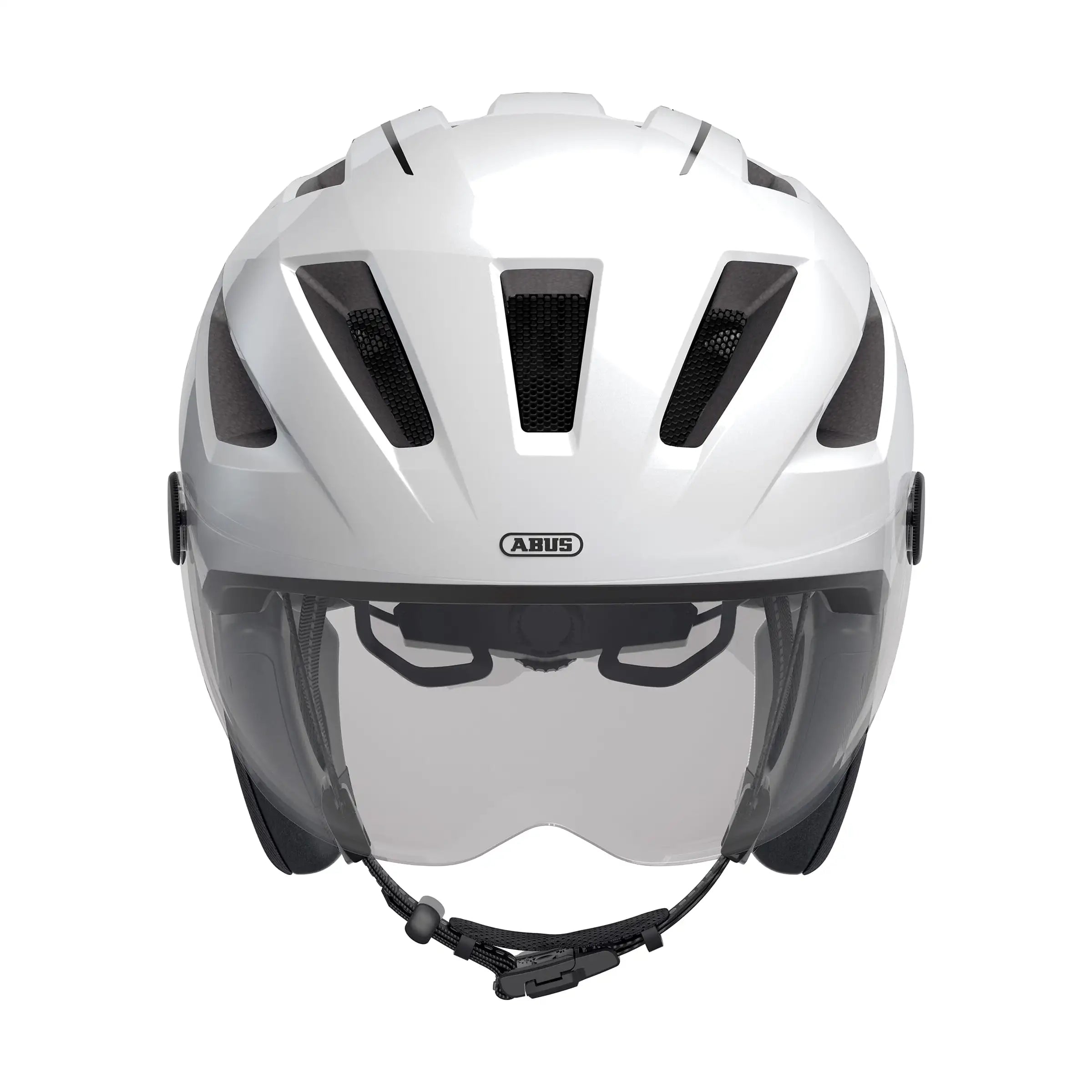 Abus Pedelec 2.0 Ace speed pedelec fietshelm met regenkap en oplaadbare lamp, oranje met reflecterende details en ventilatieopeningen