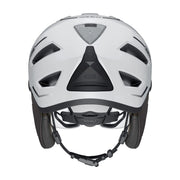 Abus Speed Pedelec helm met regenkap en oplaadbare lamp, geschikt voor elektrische fietsen, voorzien van ventilatie en veiligheidselementen