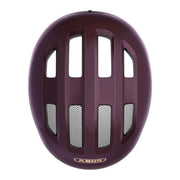 Abus Smiley 3.0 Ace kinderfietshelmet met geïntegreerd oplaadlicht en kleurrijk design voor jonge fietsers.