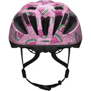 Abus Smooty 2.0 kinderfietshelm met afgevlakte achterkant en draaiknop, kinderveiligheid en comfort, zwart met felgekleurde details