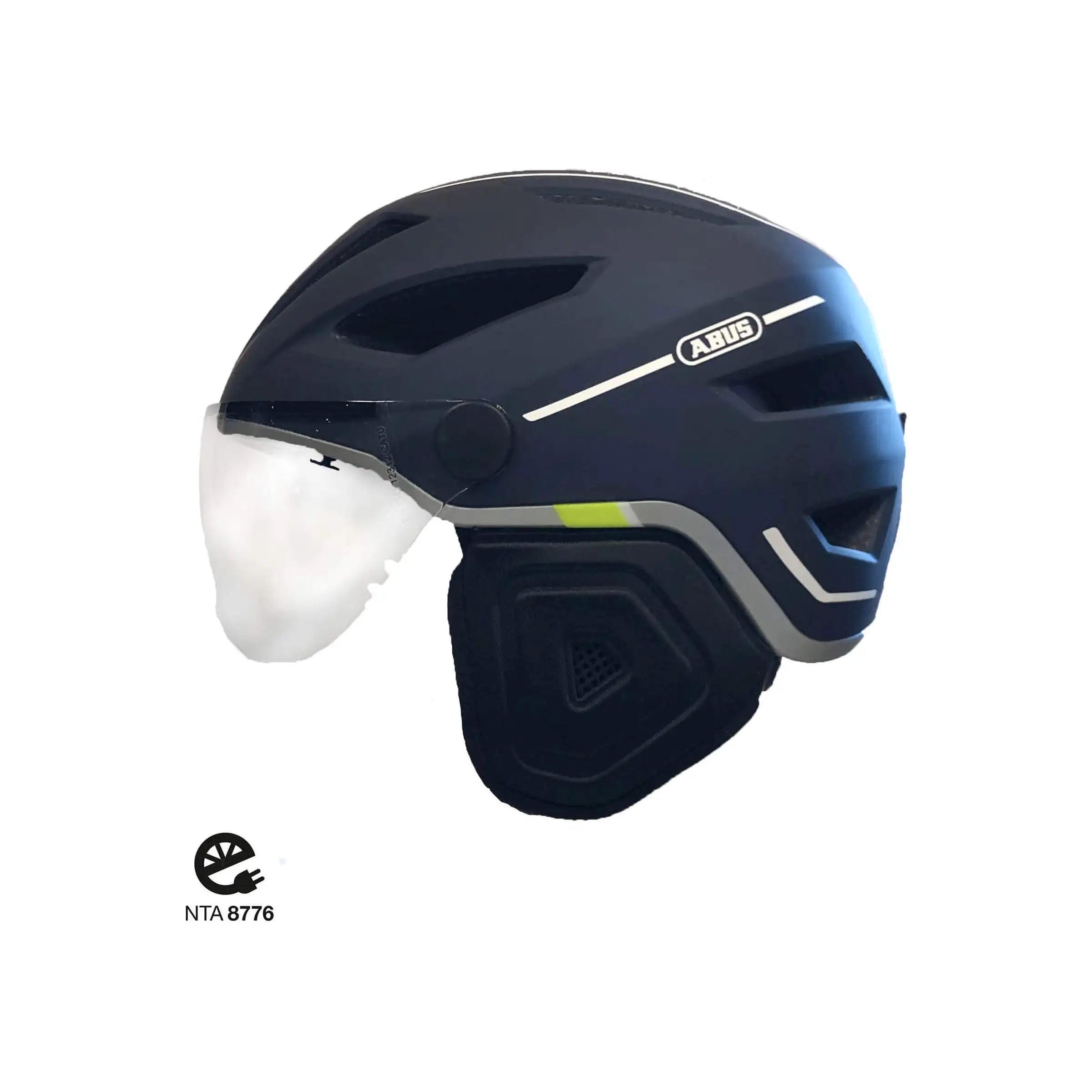 Abus Speed Pedelec helm met regenkap en oplaadbare lamp, lichte fietshelm met veiligheidsvoorzieningen voor elektrische fietsen.
