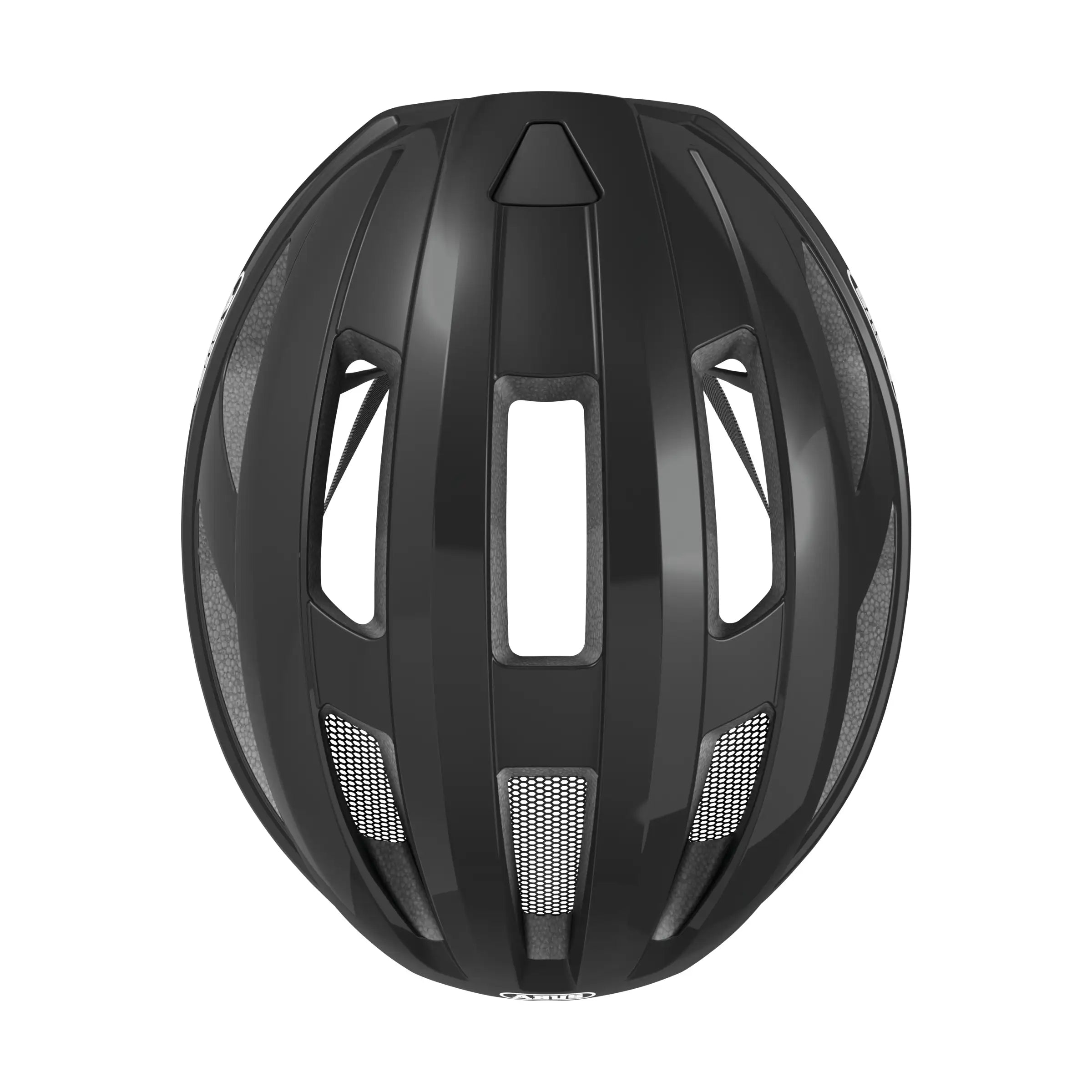 Abus Macator racefietshelm met goede ventilatie, sportieve instaphelm voor fietsers, zichtbaar met ventilatiegaten en stevige constructie.