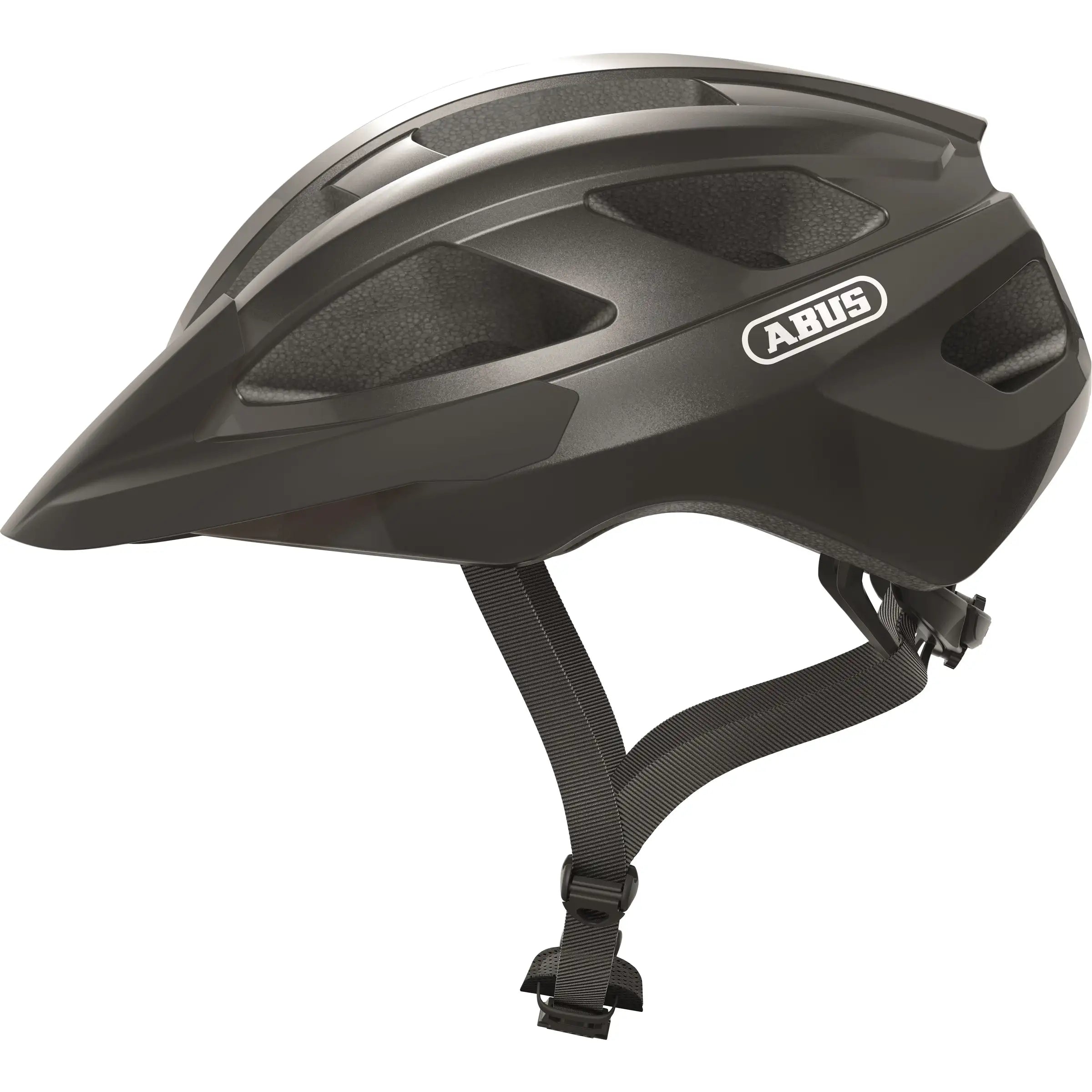 Abus Macator racefietshelm met goede ventilatie en sportief ontwerp, lichte instaphelm voor wielrenners, zwart met ventilatiegaten