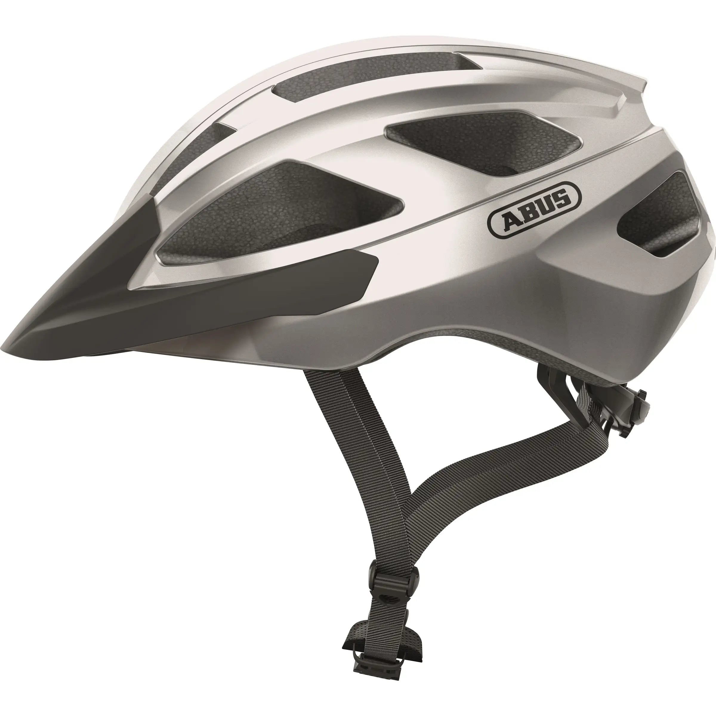 Abus racefiets helm Macator met goede ventilatie en sportief ontwerp, ideaal voor snelle fietstochten en veilig rijden.