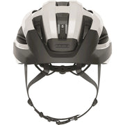 Abus Macator racefietshelm met goede ventilatie en sportief design, ideaal voor wielrenners en instapgebruik.