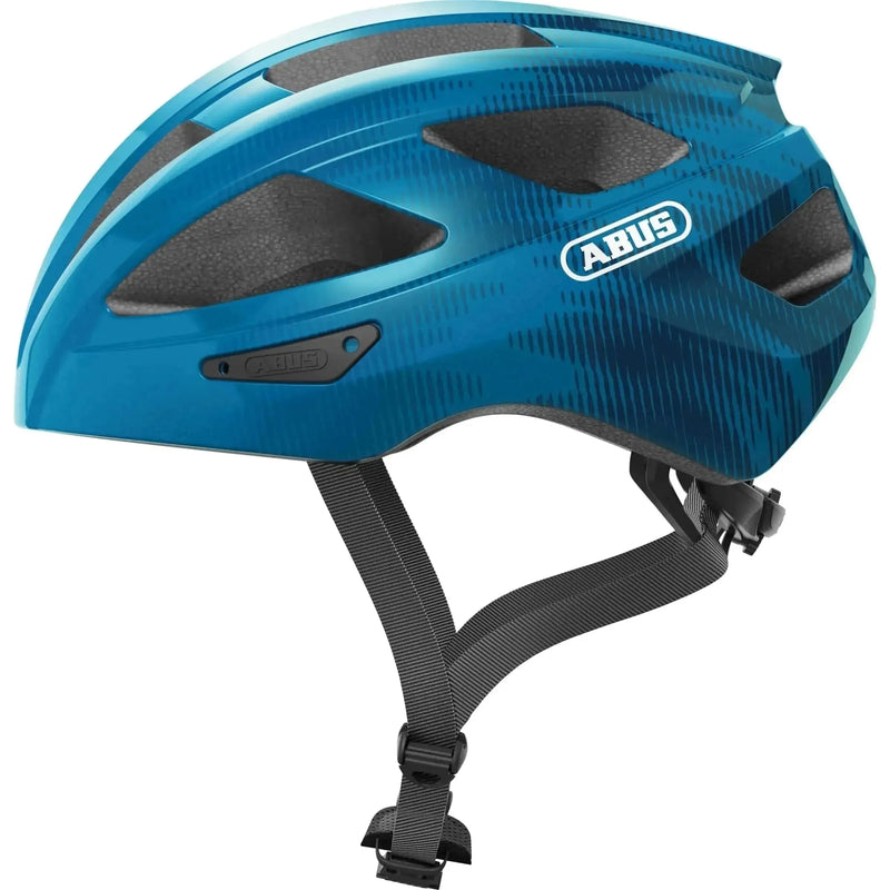 Abus Macator racefietshelm met goede ventilatie, sportieve instaphelm, gestroomlijnd ontwerp, geschikt voor wielrenners.