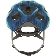 Abus Macator racefietshelm met goede ventilatie en sportief ontwerp, lichtgewicht instaphelm voor wielrenners, zwart en rood kleur.