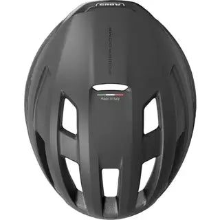 Abus Powerdome Mips racefietshelm met Italiaanse fabricage, aerodynamisch ontwerp en ventilatiegaten, zichtbaar op afbeelding.