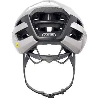 Abus Powerdome Mips racefietshelm in zwart met ventilerende uitsparingen en veiligheidskenmerken, gemaakt in Italië