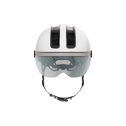Abus Hud-Y Ace speed pedelec helm met geïntegreerd vizier en USB-achterlicht, lichte en veilige fietshandschoen, zwart