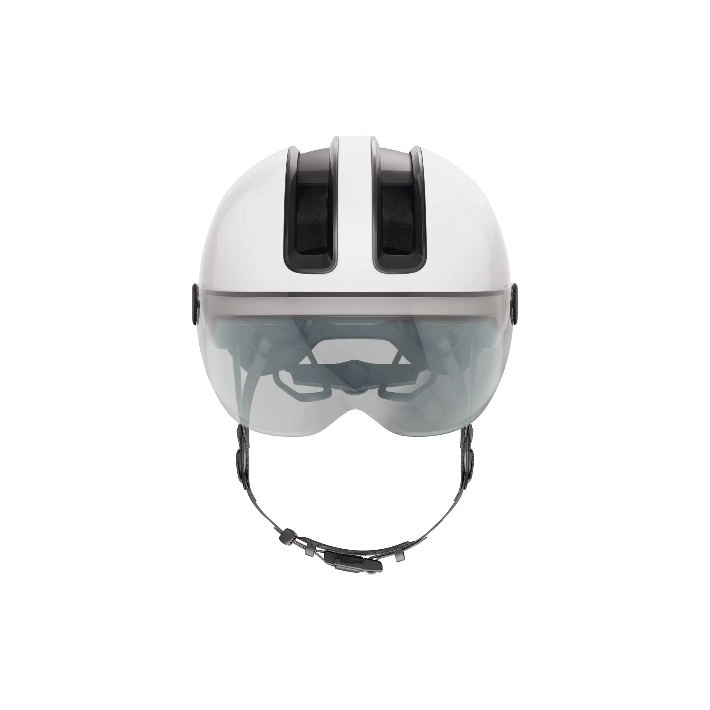 Abus Speed Pedelec helm Hud-Y Ace met aerodynamisch ontwerp en ventilatiegaten, ideaal voor elektrische fietsers.