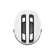 Abus Hud-Y Ace speed pedelec fietshelm met geïntegreerd vizier en USB-achterlicht, veilig en comfortabel voor snelle ritten.