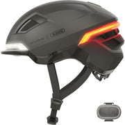 Abus Hyp-E Speed Pedelec fietshelm met geïntegreerde verlichting, veilig en stijlvol voor elektrische fietsers.
