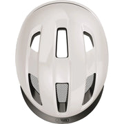 Abus Purl-Y speed pedelec fietshelm met NTA classificatie, zwart-wit ontwerp en aerodynamische pasvorm, geschikt voor elektrische fietsen.