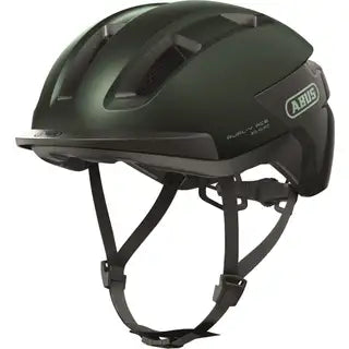 Abus Purl-Y Ace speed pedelec helm, lichtgewicht en aerodynamisch met ventilatieopeningen en verstelbare riem voor fietsers.