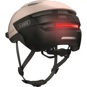 Abus Purl-Y Ace speed pedelec helm met geïntegreerd oplaadbaar LED-licht en NTA-geclassificeerd, beschermende fietshandschoenen.