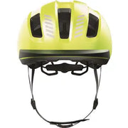 Abus Purl-Y Ace speed pedelec helm met geïntegreerd oplaadbaar LED-licht en NTA-geclassificeerde bescherming, in zwart.