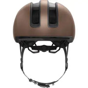 Abus Hud-Y urban e-bike helm met magnetische USB-LED-verlichting, zwart en comfortabel met ventilatiegaten.
