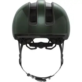 Abus E-bike helm Hud-Y, lichtgewicht fietshelm met ventilatieopeningen en verstelbare riem voor veilig fietsen.