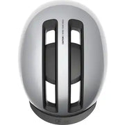 Abus Hud-Y Urban E-bike helm met magnetische USB-LED verlichting, zwart en comfortabel met ventilatiegaten.