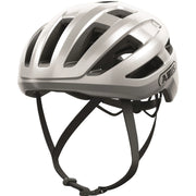 Abus racefietshelm Powerdome met ventilatiegaten en zoom-ace sluiting, gemaakt in Italië, geschikt voor wielrenners.